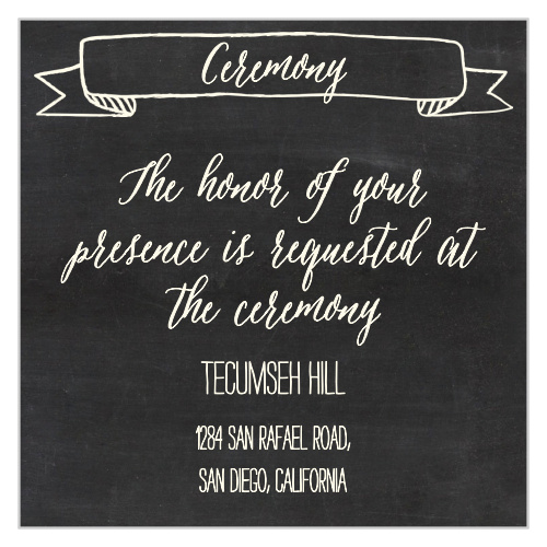 Chalkboard Lettering Ceremony Cards