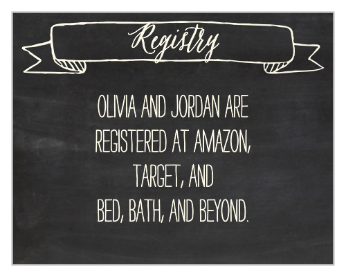 Chalkboard Lettering Registry Cards