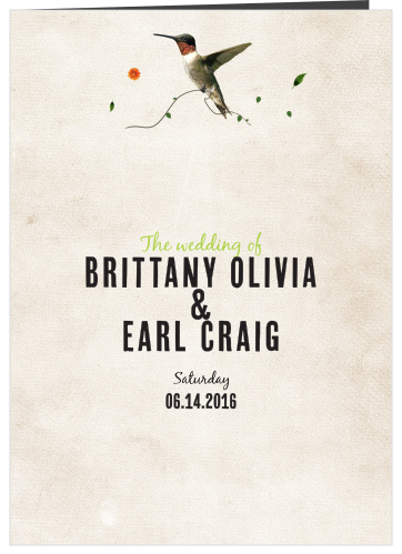 Heart Shrubbery Wedding Program