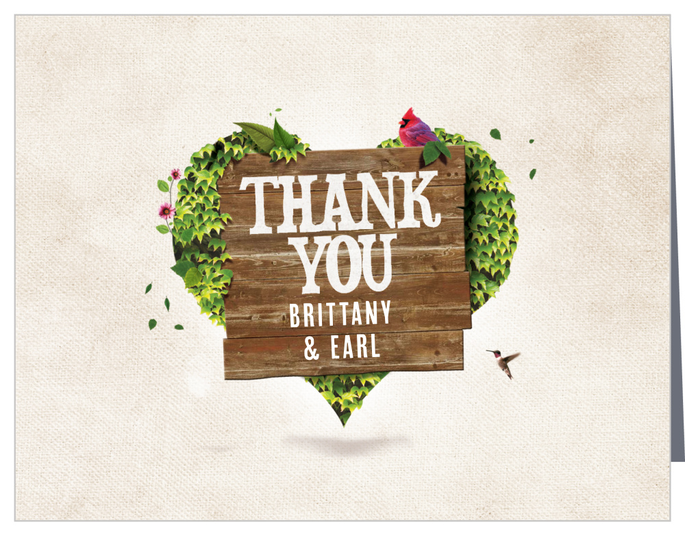 Heart Shrubbery Thank You Cards