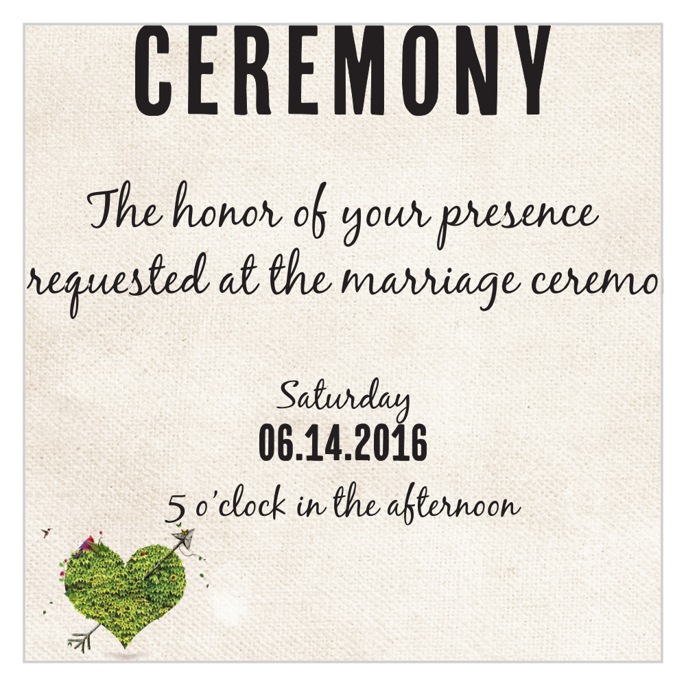 Heart Shrubbery Ceremony Cards