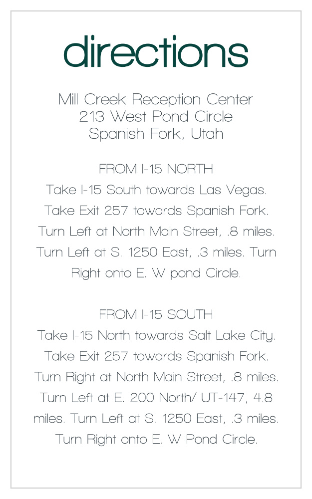 Perfect Ending Direction Cards