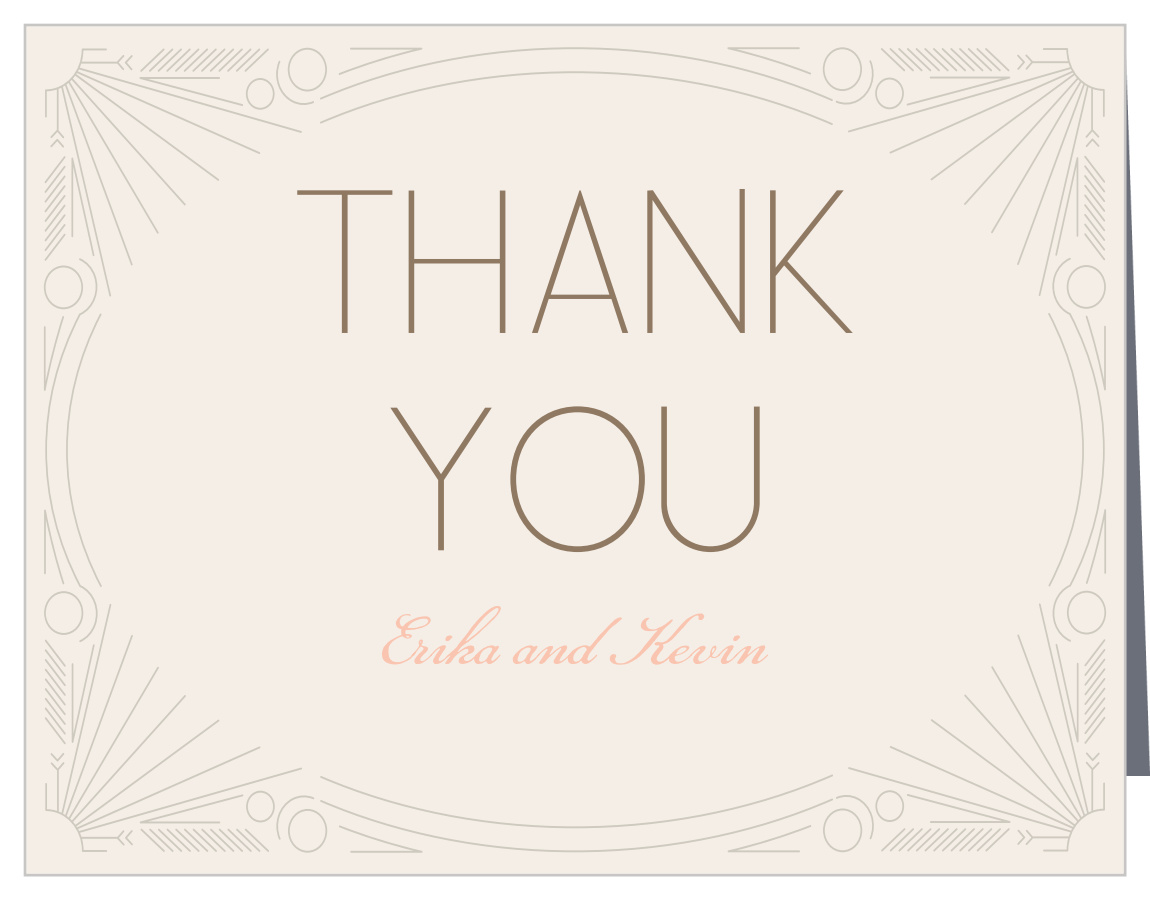 Framed Art Deco Wedding Thank You Cards