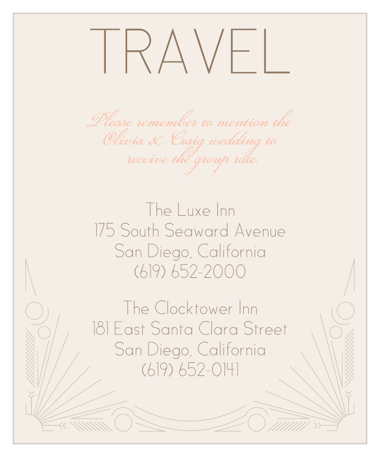 Framed Art Deco Accommodation Cards