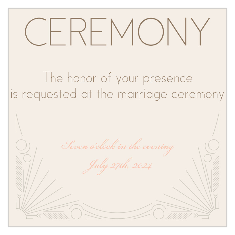 Framed Art Deco Ceremony Cards