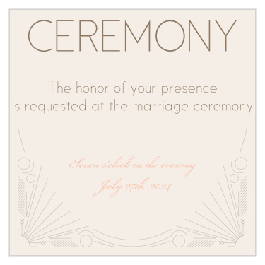 Framed Art Deco Ceremony Cards