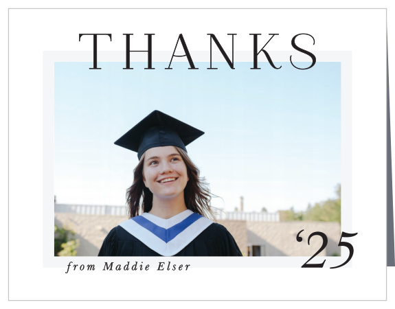 Simple Center Graduation Thank You Cards