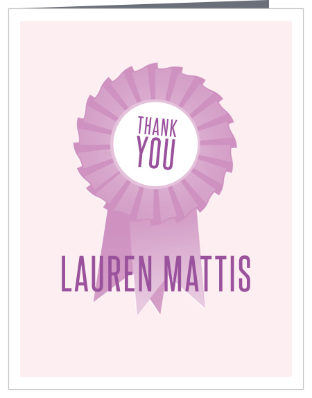Stamped Ribbon Graduation Thank You Cards