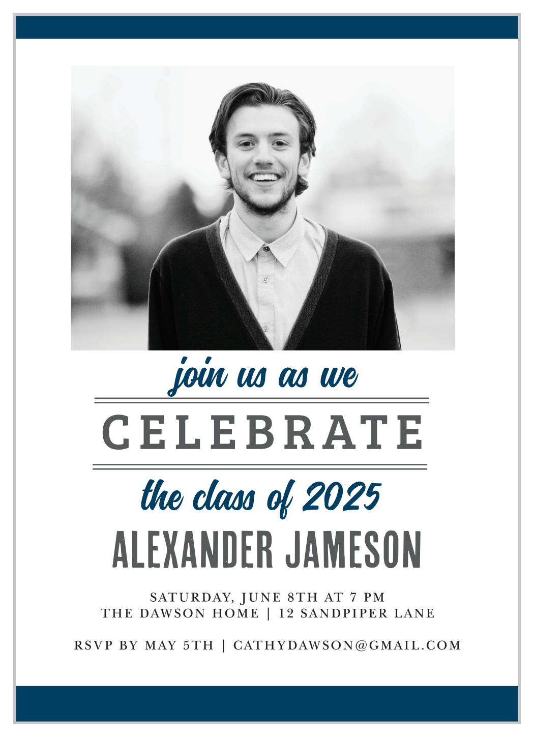 Athletic Star Graduation Invitations