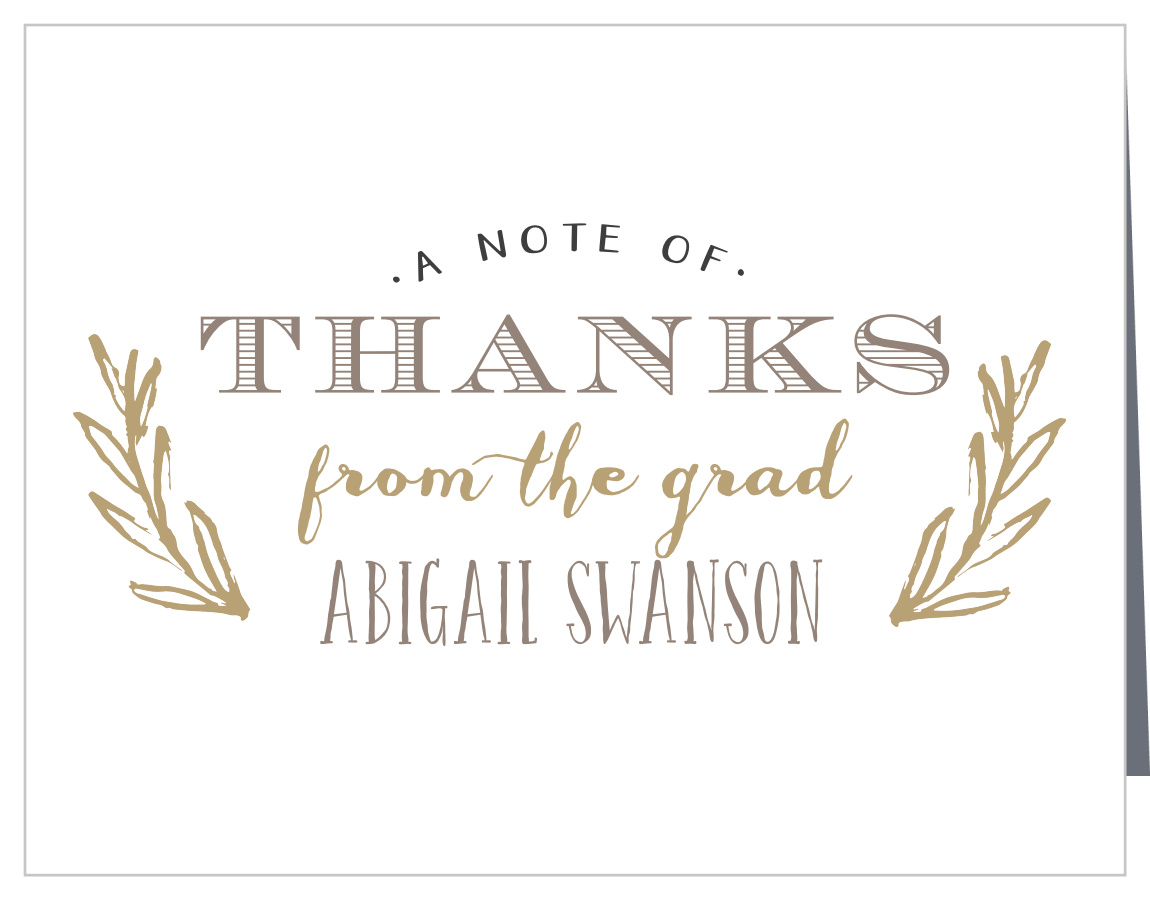 Sketched Laurels Graduation Thank You Cards