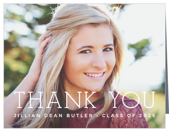 Basic Typography Graduation Thank You Cards