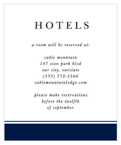 Calligraphic Slant Accommodation Cards