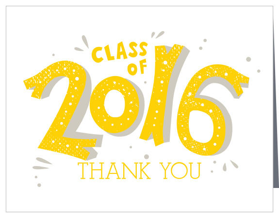 Party Year Graduation Thank You Card