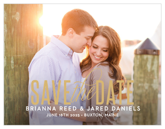 Traditional Script Save-the-Date Card