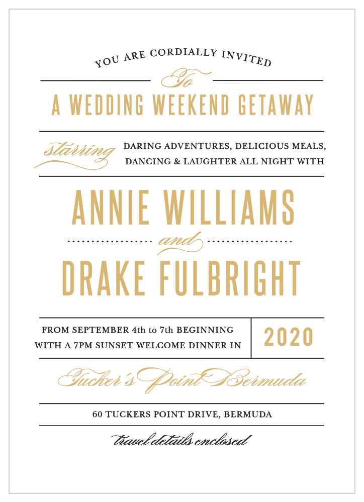 Destination Weekend Wedding Invitations 