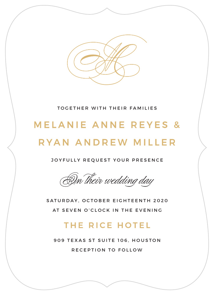 Charmed Monogram Wedding Invitations