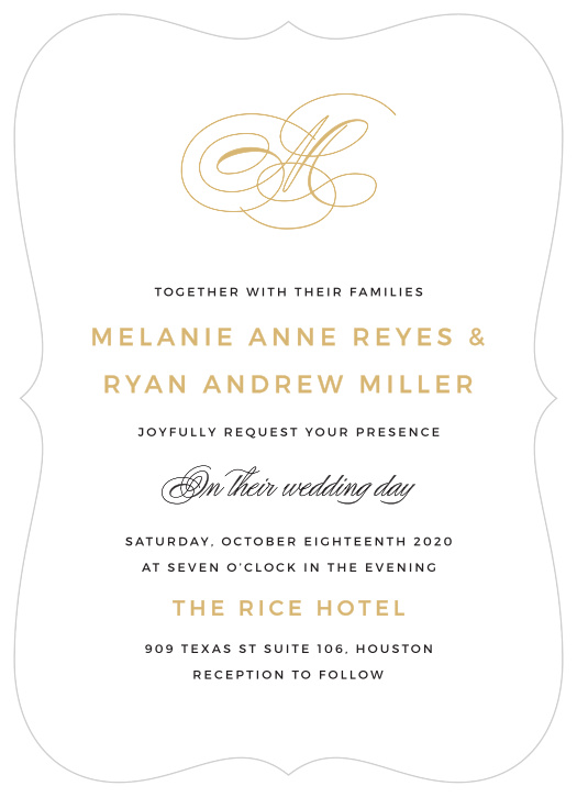 Charmed Monogram Wedding Invitations