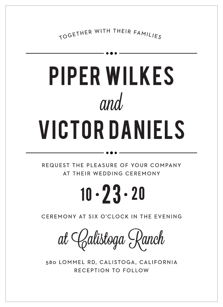 Perennial Playbill Wedding Invitations