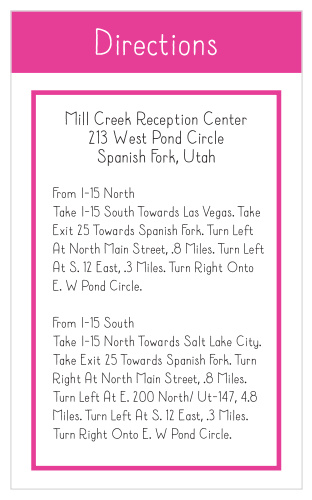 Uniquely Yours Direction Cards