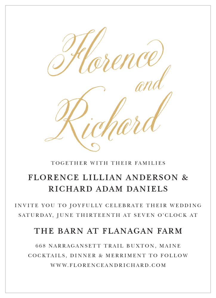 Romantic Calligraphy Wedding Invitations