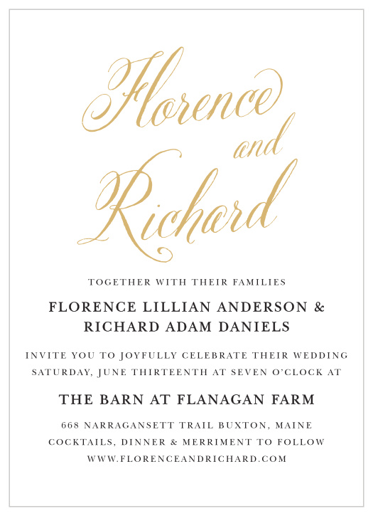 Romantic Calligraphy Wedding Invitations
