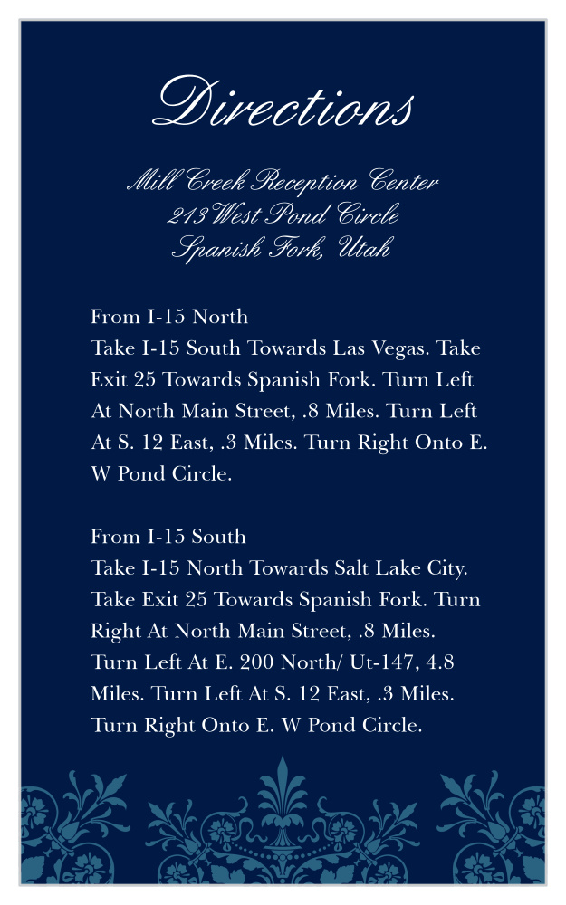 Elegant Spires Direction Cards