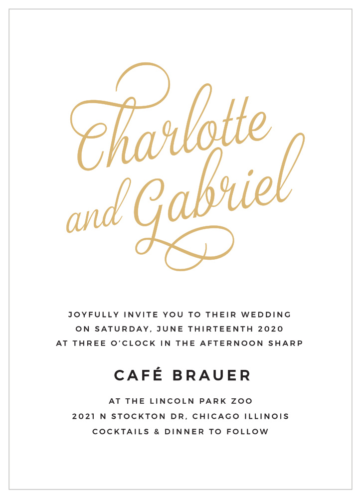 Script Emblem Wedding Invitations