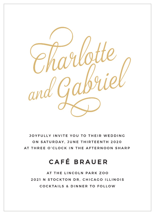 Script Emblem Wedding Invitations