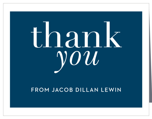 Bold Names Bar Mitzvah Thank You Cards