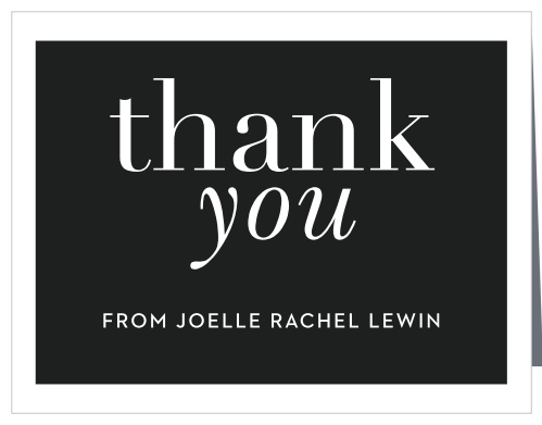 Bold Names Bat Mitzvah Thank You Cards