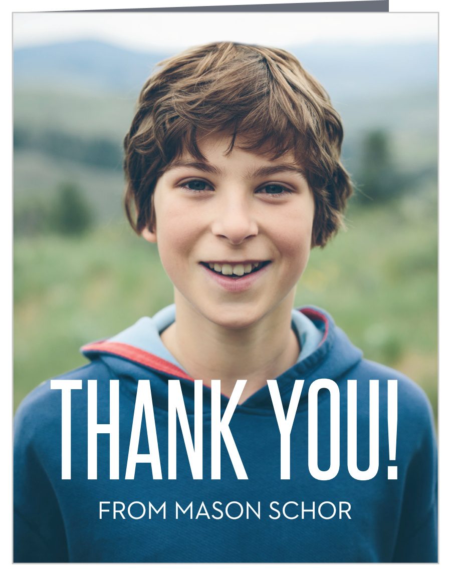 Colorful Names Bar Mitzvah Thank You Cards