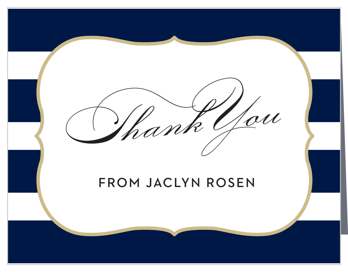 Scallop Frame Bat Mitzvah Thank You Cards
