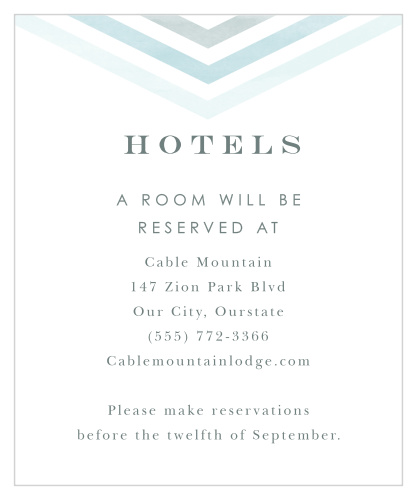 Chevron Arrow Accommodation Cards