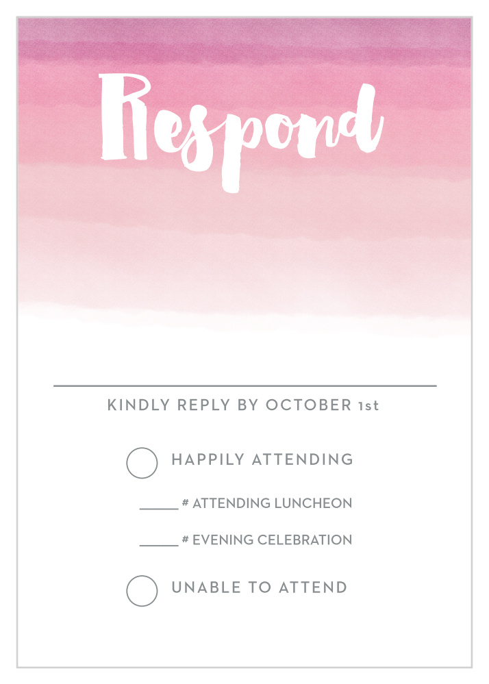 Watercolor Ombre Bat Mitzvah Response Cards
