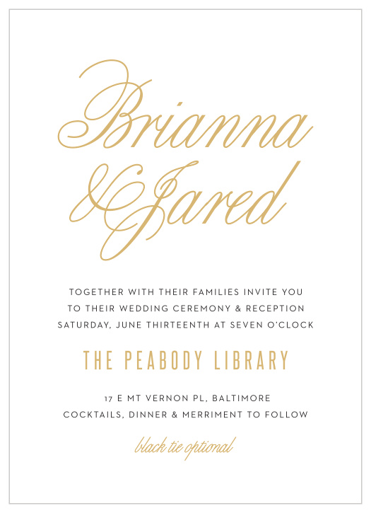 Traditional Script Wedding Invitations