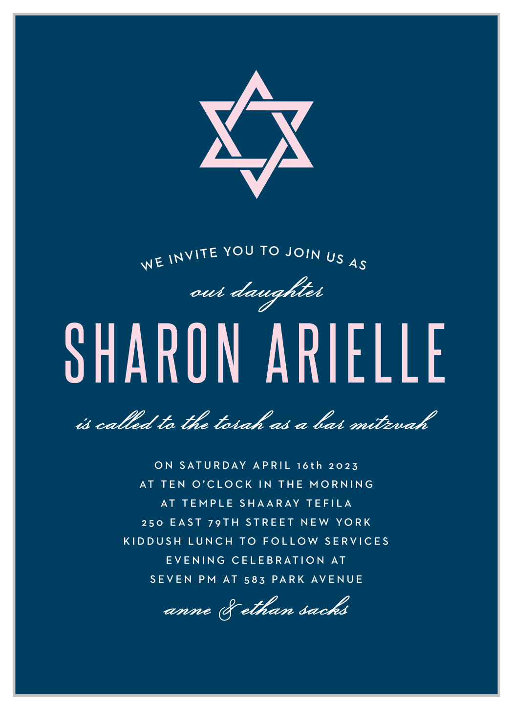 Precious Traditions Bat Mitzvah Invitations
