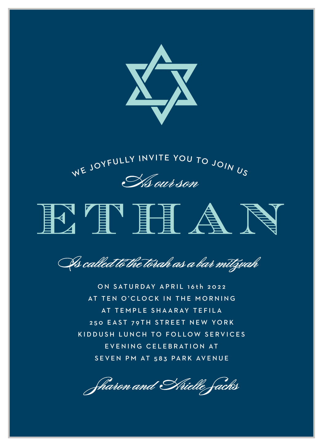 Precious Traditions Bar Mitzvah Invitations