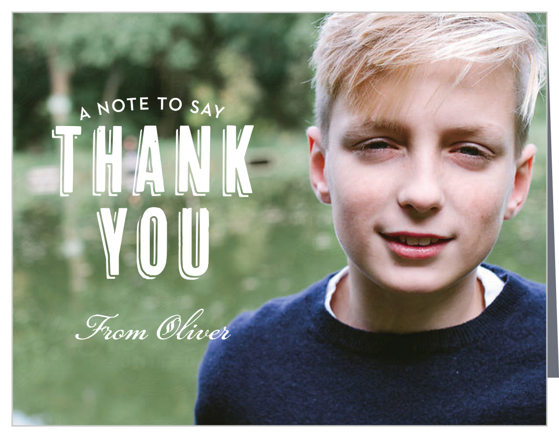 Bold Photographic Bar Mitzvah Thank You Cards