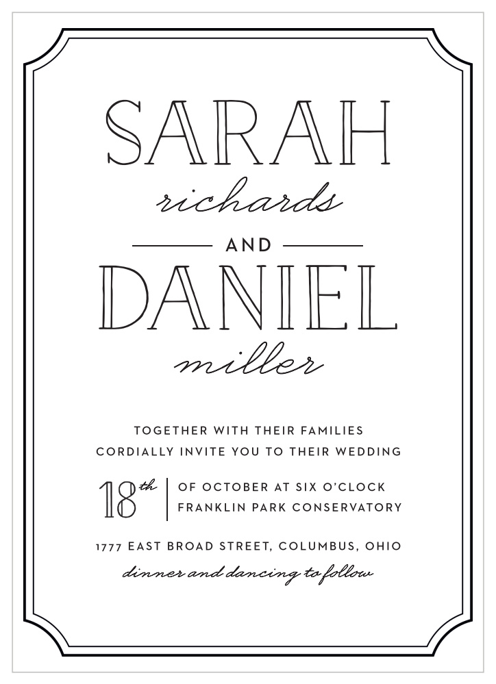 Type Frame Wedding Invitations