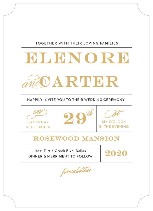 Vintage Ticket Wedding Invitations