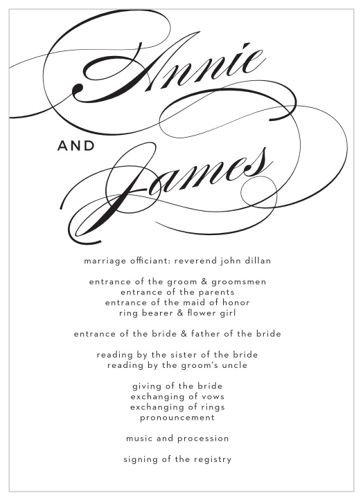 Swirling Simplicity Wedding Programs