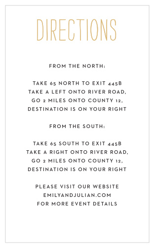 Rustic Type Direction Cards
