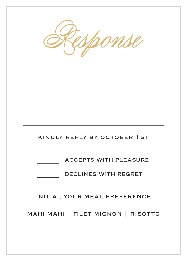 Glamorous Typography Response Cards