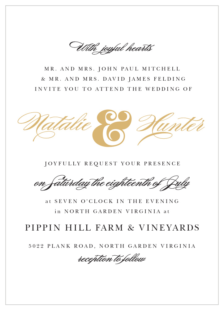 Minimal Ampersand Portrait Wedding Invitations