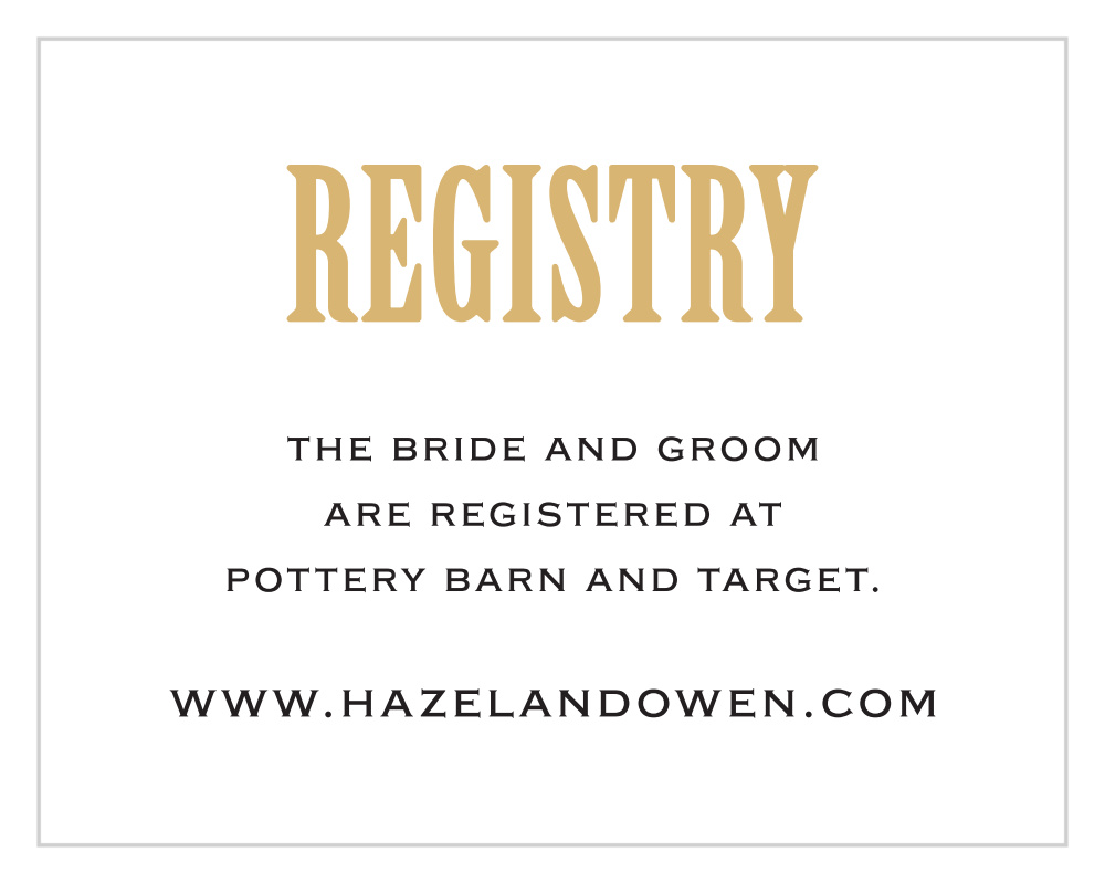 Antique Elegance Registry Cards