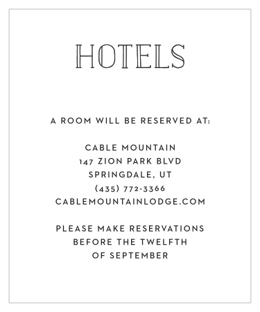 Type Frame Accommodation Cards