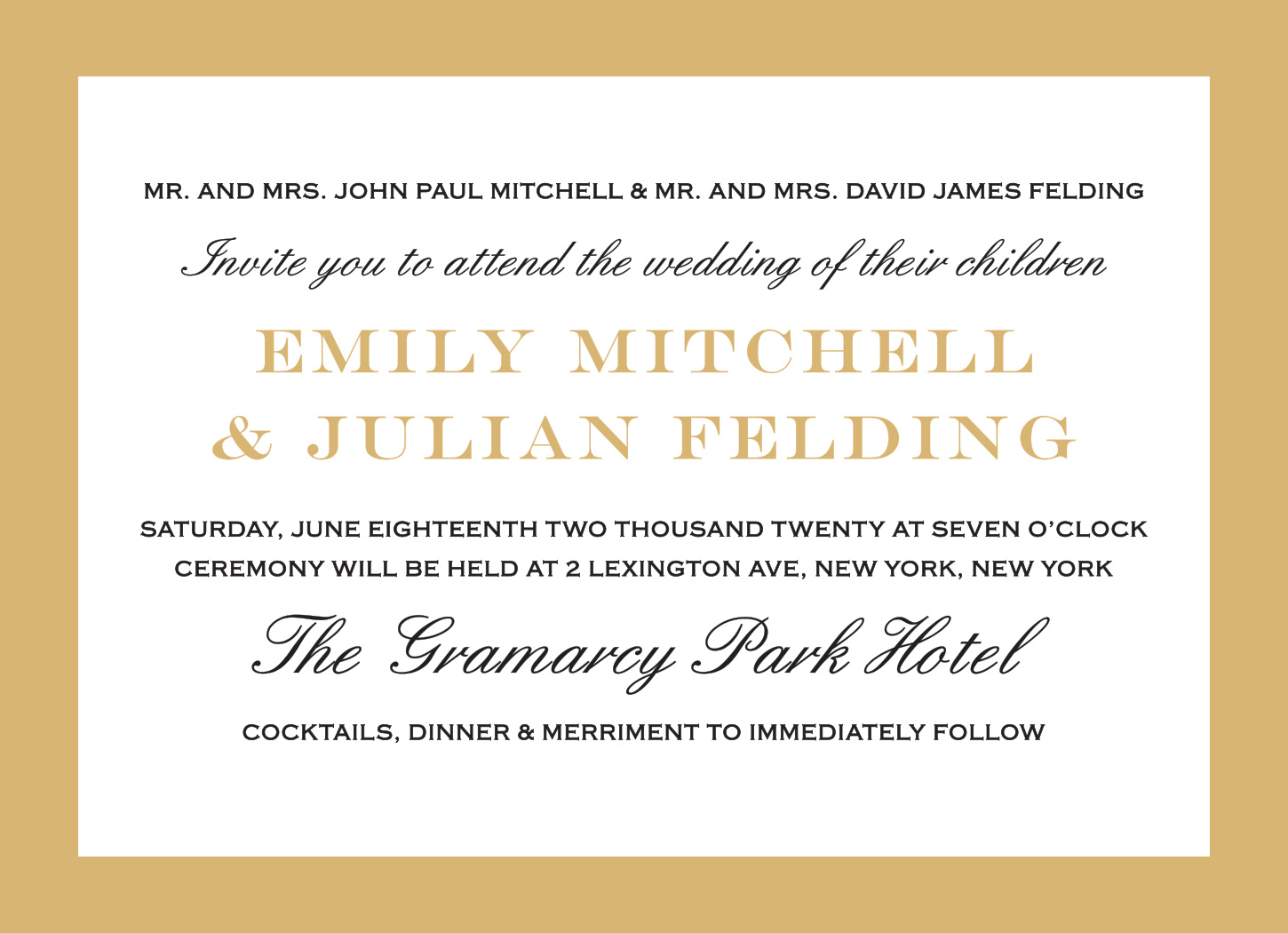 Classic Border Landscape Wedding Invitations