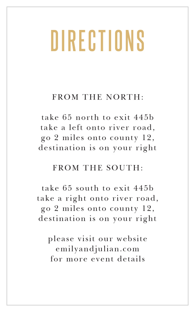 Destination Weekend Direction Cards