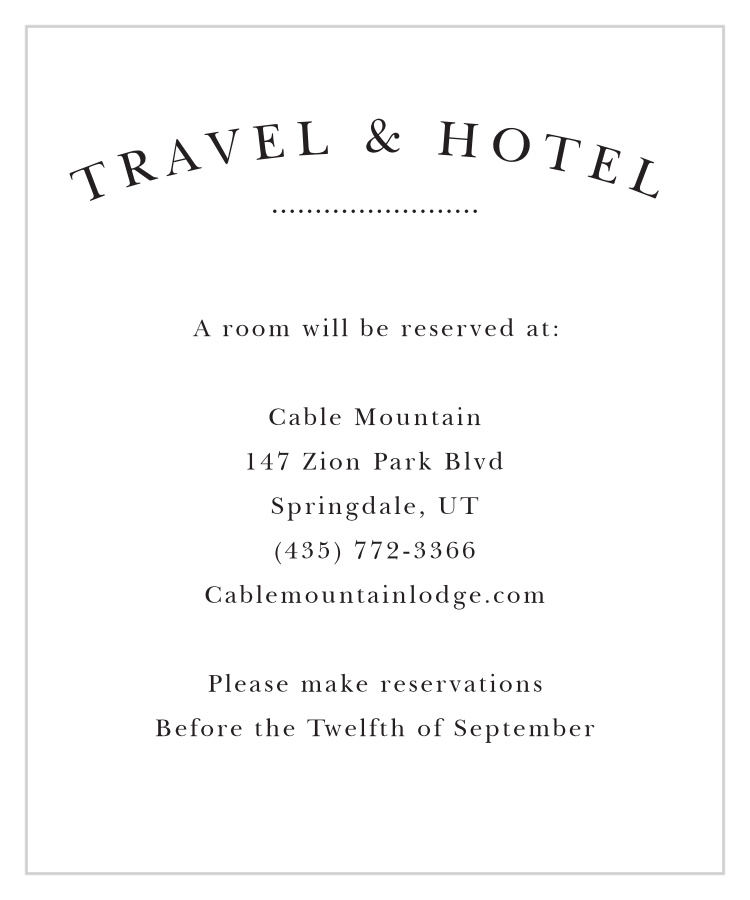 Elegant Vintage Accommodation Cards 