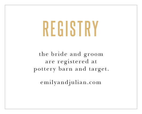 Destination Weekend Registry Cards